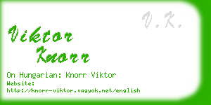 viktor knorr business card